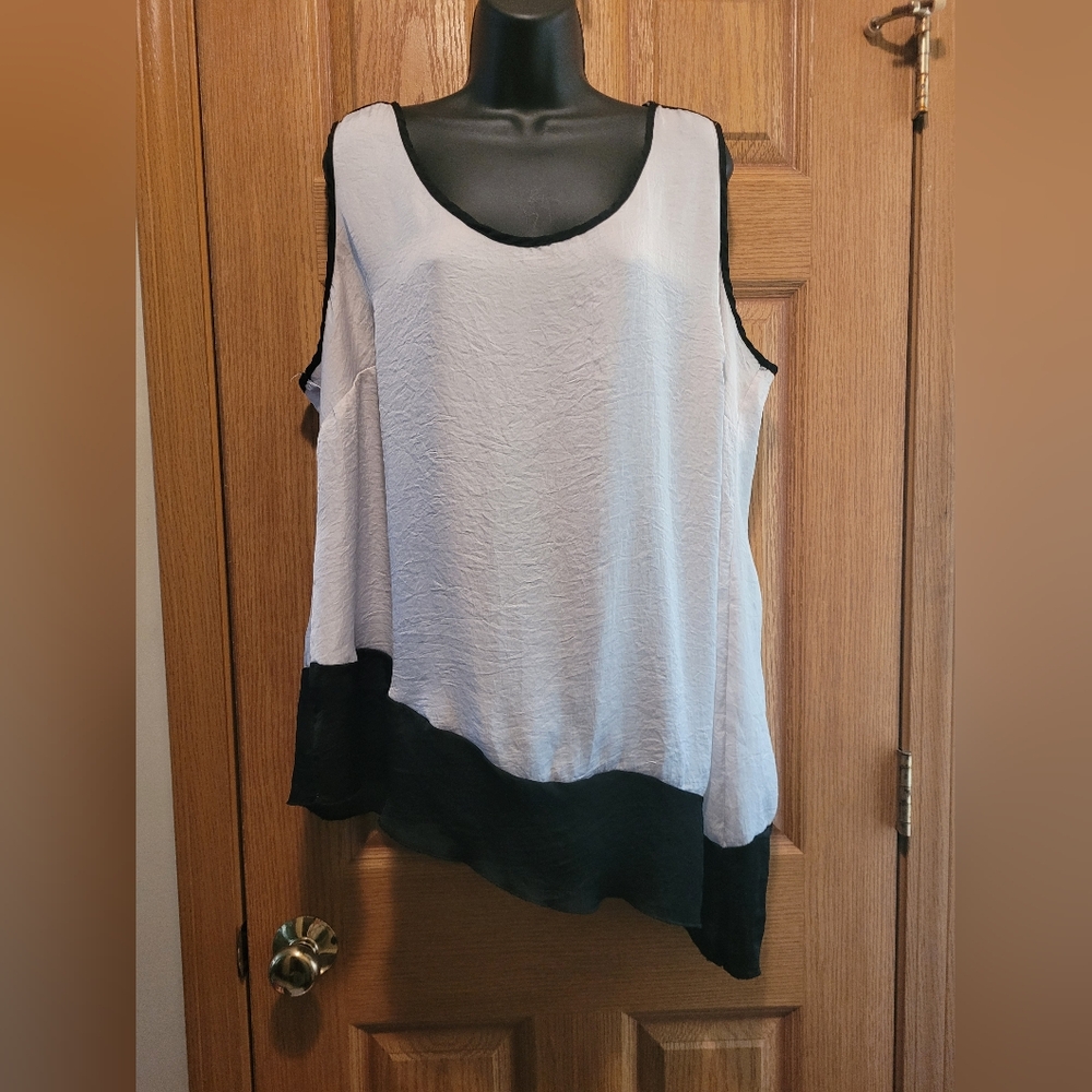 Miss Star Sleeveless Asymmetrical Tank Blouse EUC!